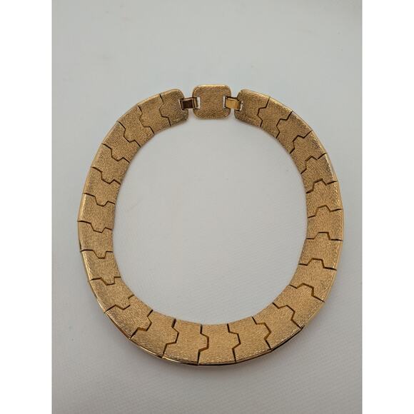 RARE! Vintage Gold BOUCHER Signed Red Rhinestone Flower Choker 16" & Extender - Picture 6 of 10